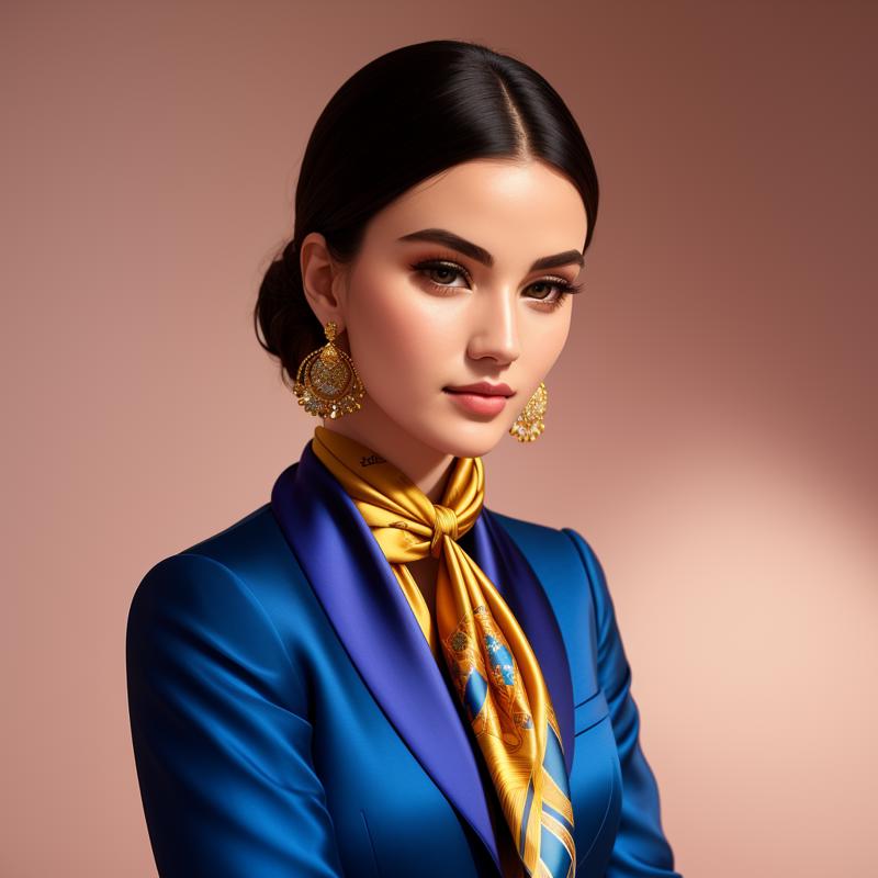 03596-1056106364-Masterpiece, High quality,  , silk scarf, woman wearing a silk scarf, with a golden ring, wearing a blue women's suit,analog sty.png